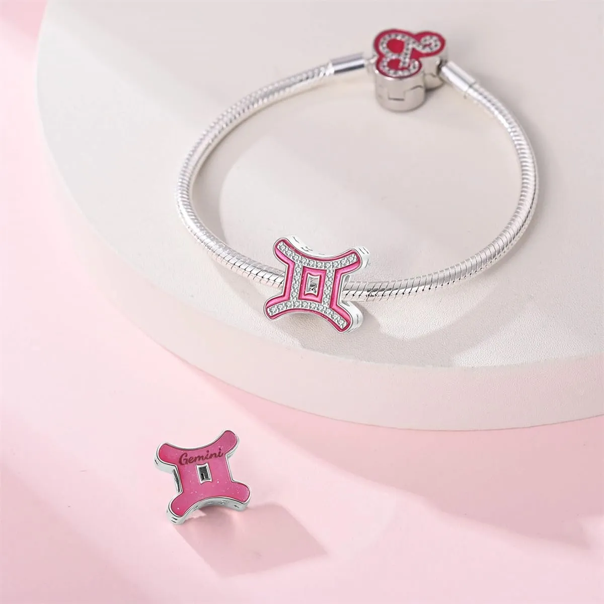 KUNSIR Ciondolo in Argento Sterling 925 con Cubic Zirconia per Braccialetti e Collane Europei - immagine 3