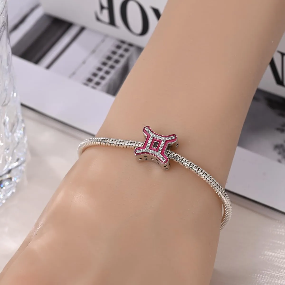 KUNSIR Ciondolo in Argento Sterling 925 con Cubic Zirconia per Braccialetti e Collane Europei - immagine 4