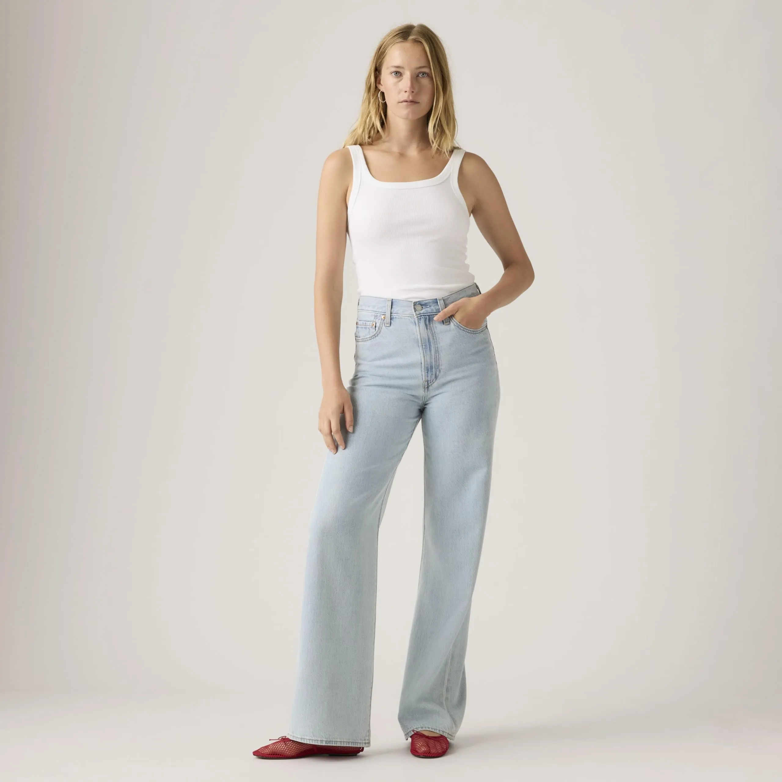 Levi's Ribcage Wide Leg H223 - Of Course Stone - immagine 5