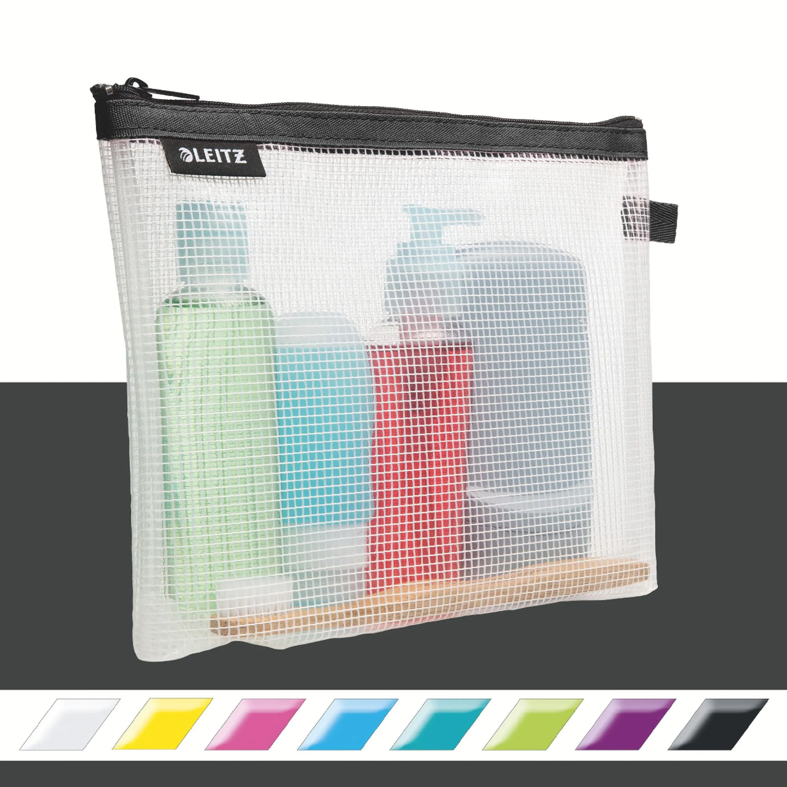 Leitz WOW Busta da Viaggio per Cosmetici, Nero, 24 x 17 x 3 cm, 40140095 - immagine 2