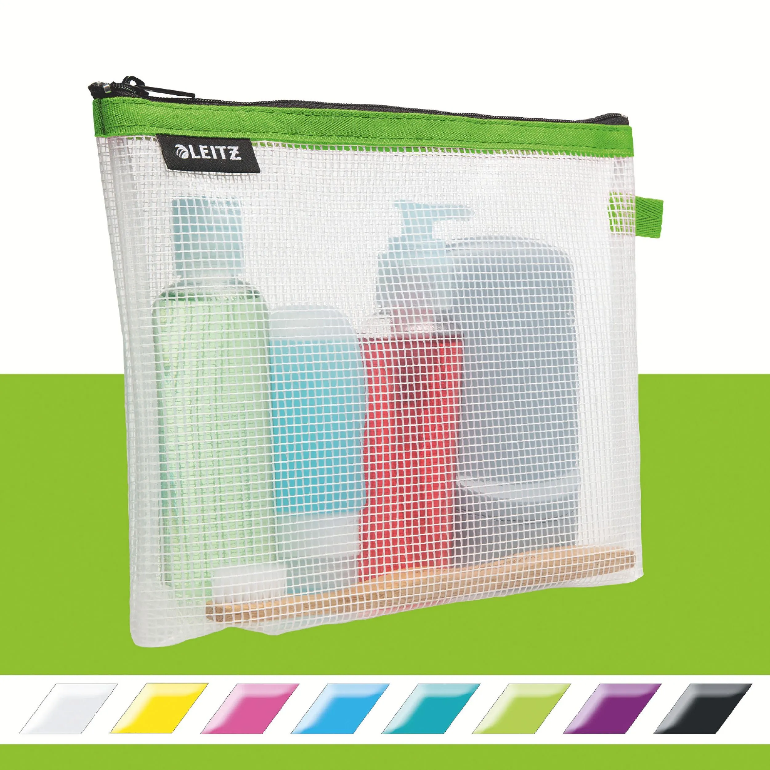 Leitz WOW Busta da Viaggio per Cosmetici, Resistente all'Acqua, 24 x 17 x 3 cm, Verde, 40140054 - immagine 2