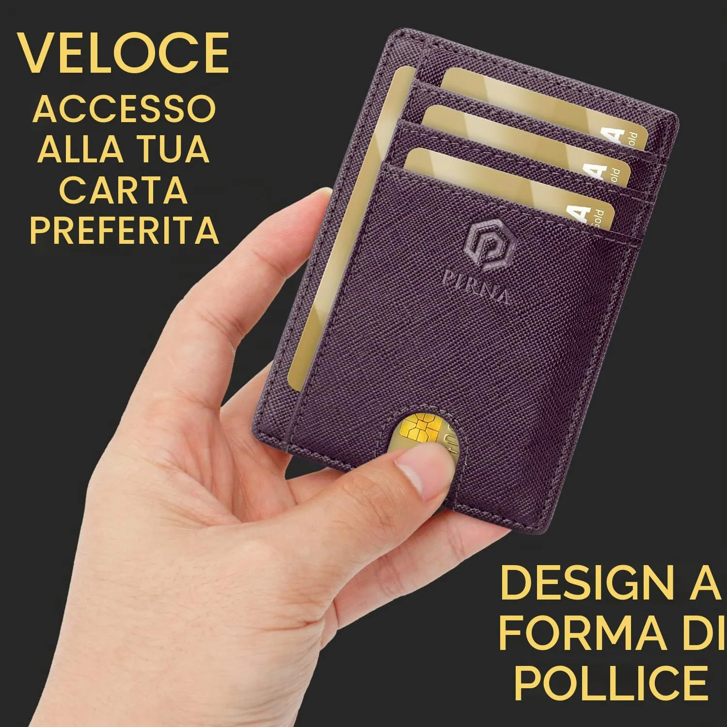 PIRNA Portafoglio Slim RFID Viola - immagine 2