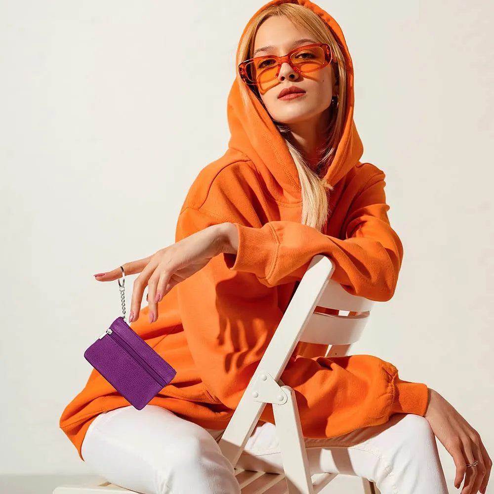 Aucuu Portafoglio in Pelle Donna Mini Portamonete con Portachiavi - immagine 7
