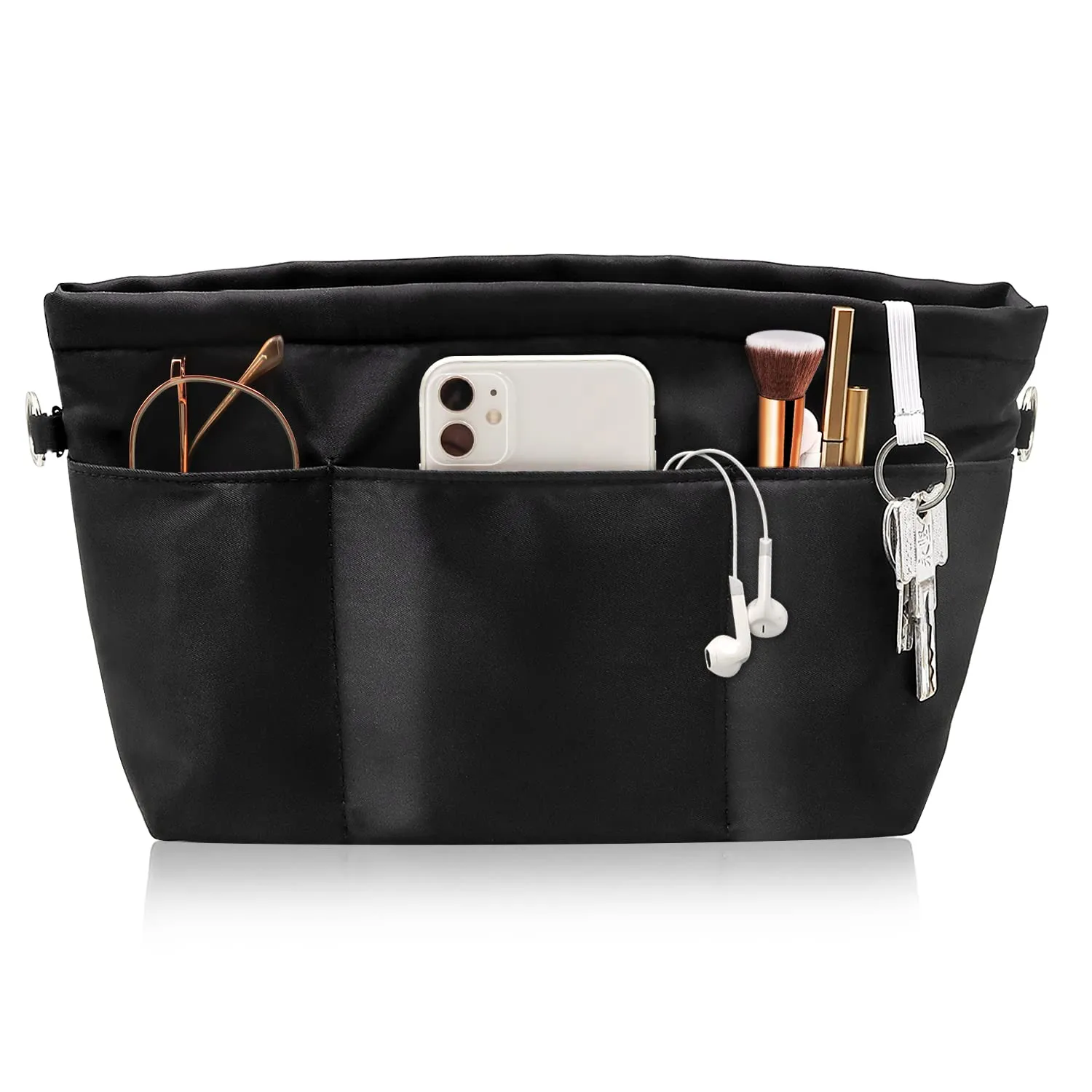 SUPRBIRD Organizzatore Borsa Donna in Nylon con Zip, Nero, Medium - immagine 1