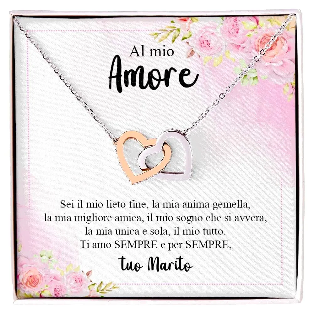 NONNA PROFESSIONISTA Collana Donna Al mio Amore in Argento e Oro con Cofanetto e Dedica - immagine 1