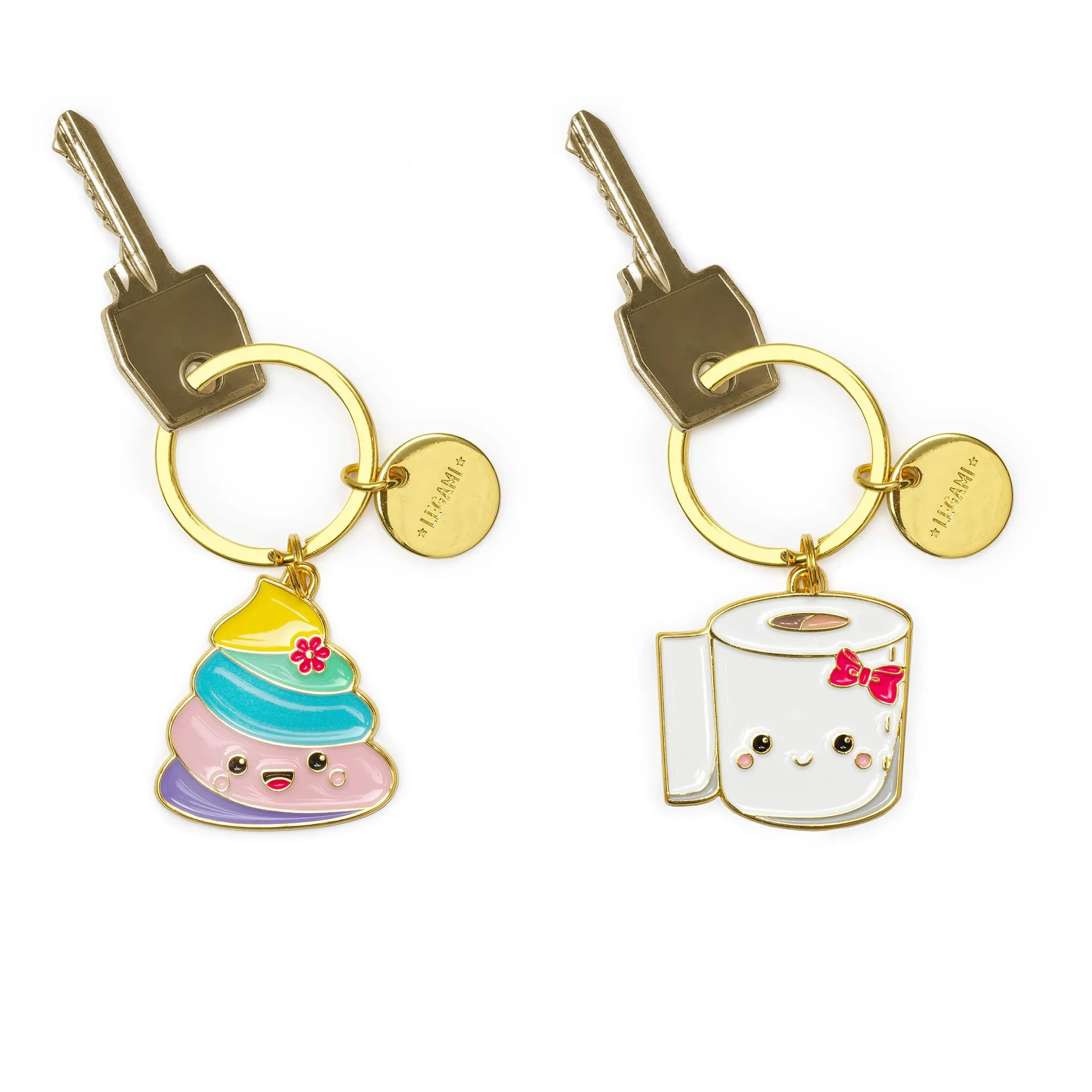 Legami What a Key Ring! Set di 2 Portachiavi in Metallo Smaltato, Tema Poo, L 7 cm - immagine 2