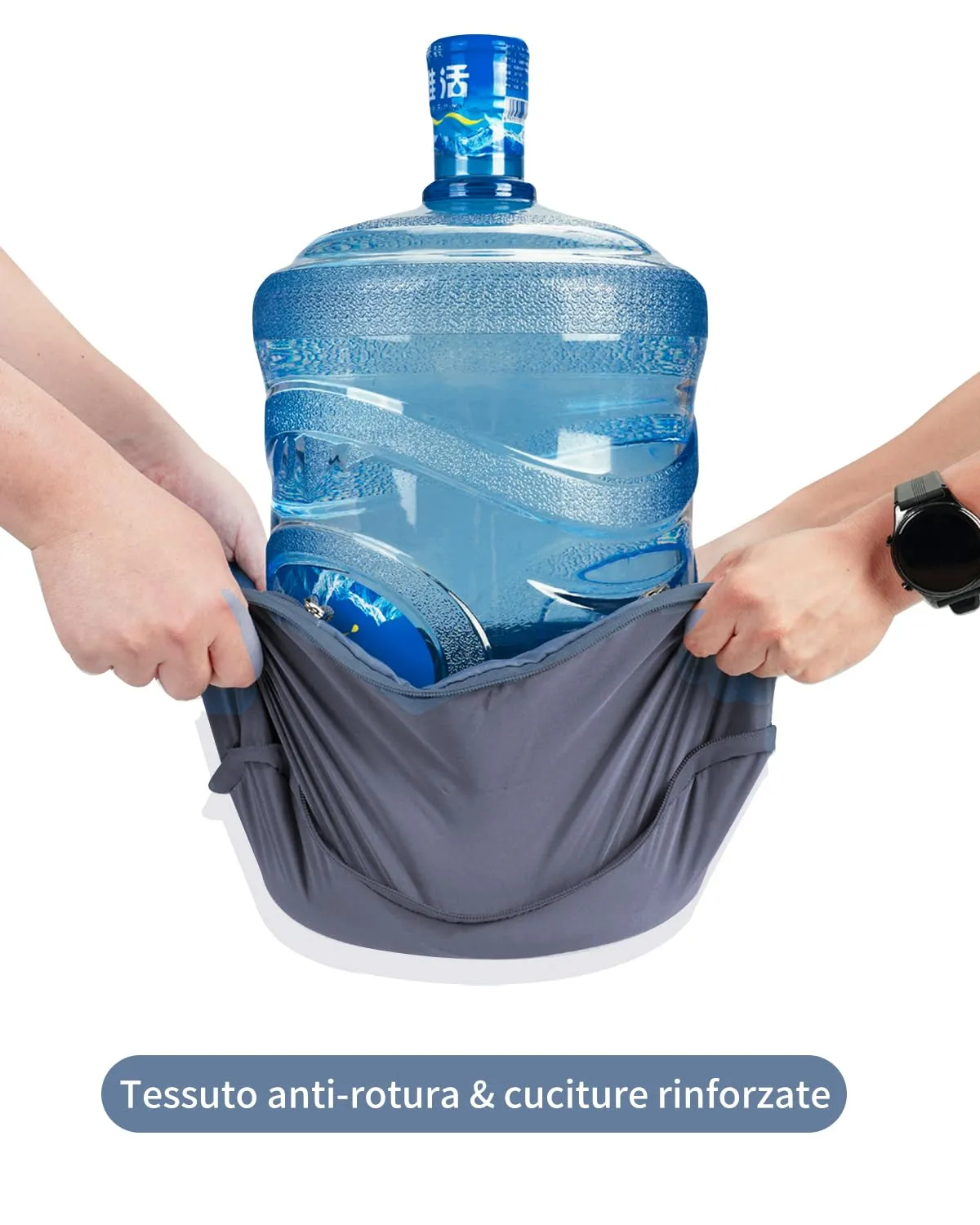 ECOHUB Organizer Valigia Compressione Set 5 Pezzi, Packing Cubes per Viaggio, Grigio Scuro - immagine 4