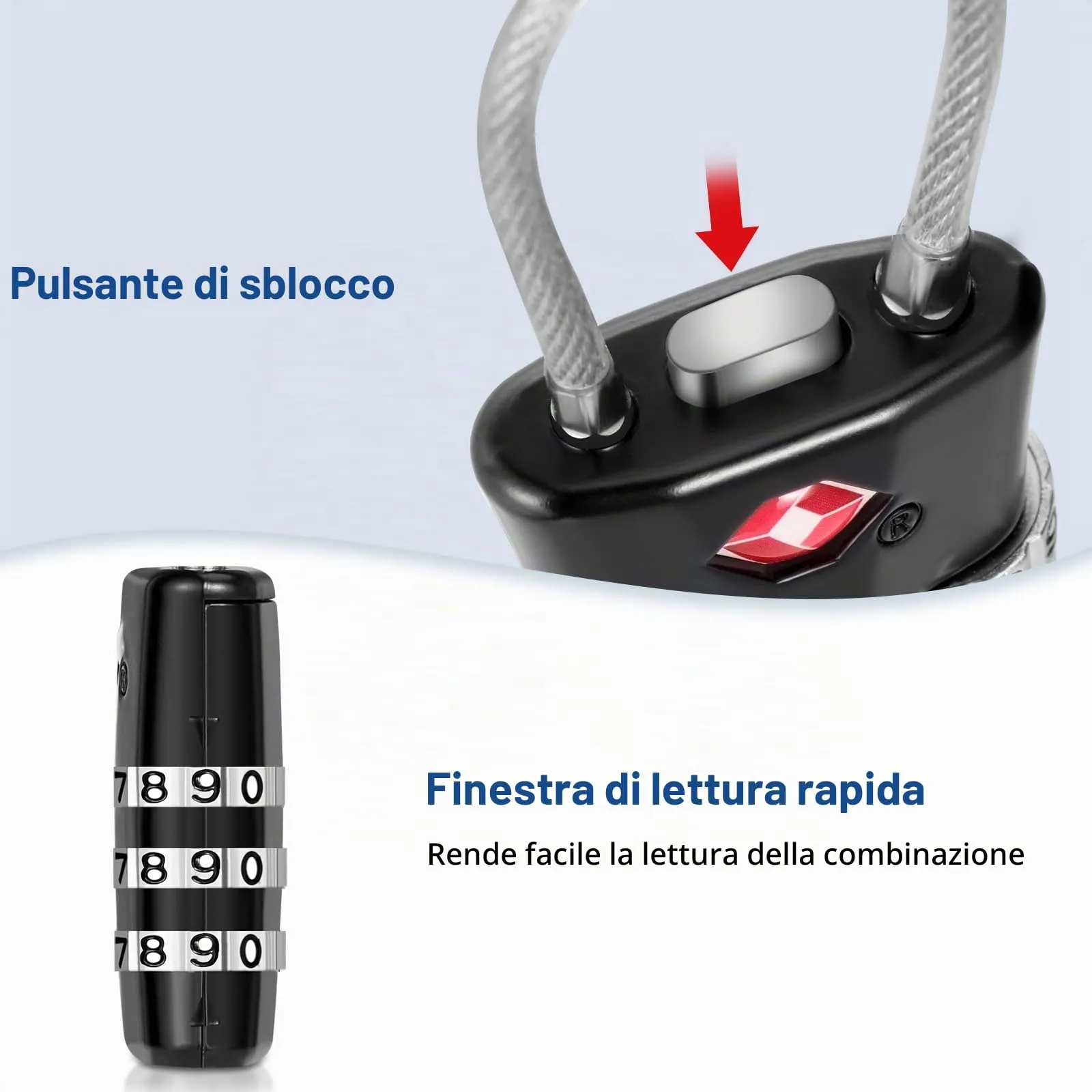 Blendura Lucchetto Valigia TSA, 2 Pezzi, 3 Cifre - immagine 3
