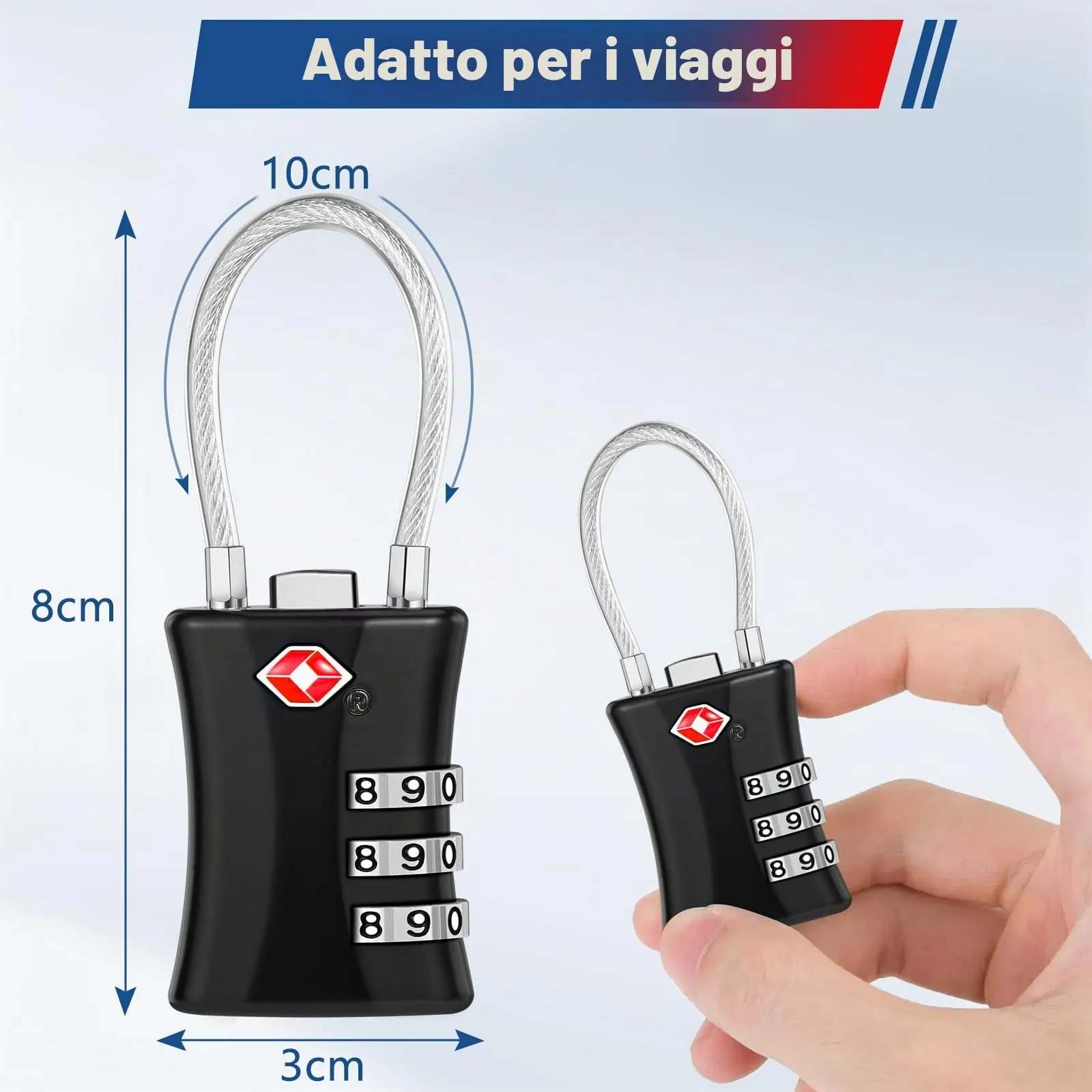 Blendura Lucchetto Valigia TSA, 2 Pezzi, 3 Cifre - immagine 7