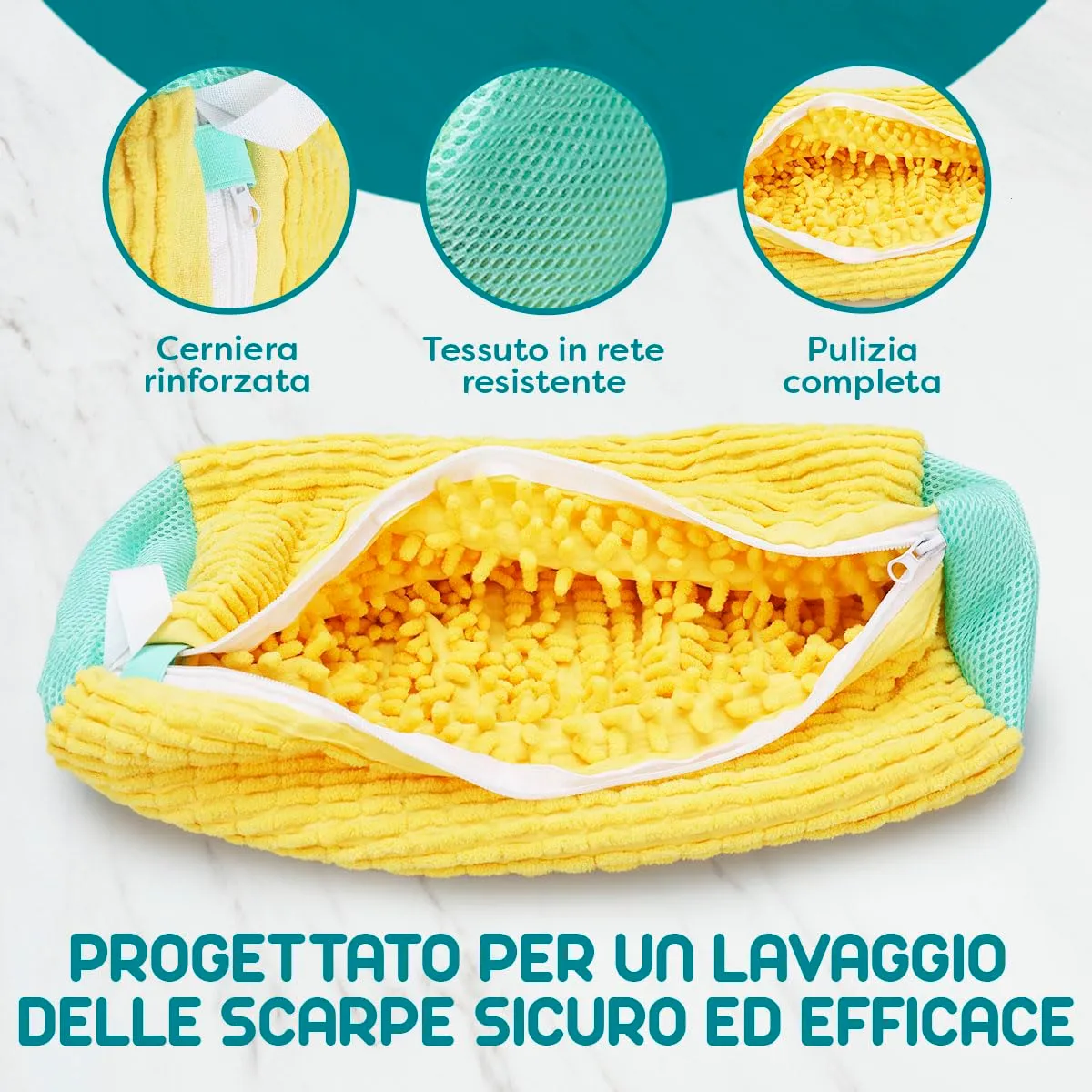 ZENO Shoe Washing Bag, 2 Pezzi Sacchetto Scarpe Lavatrice - immagine 3