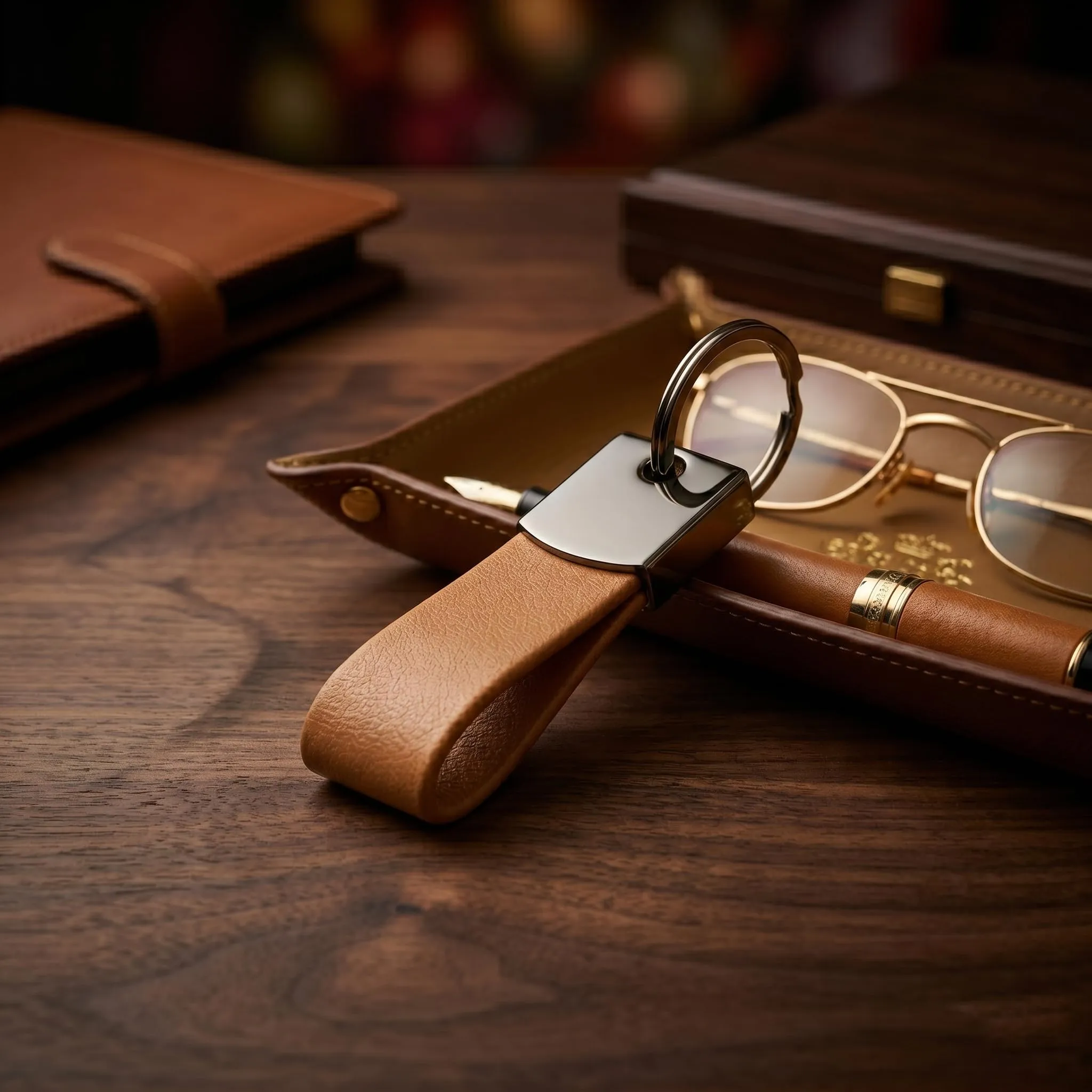 pubblimania Portachiavi in ecopelle Cammello Made in Italy - immagine 3