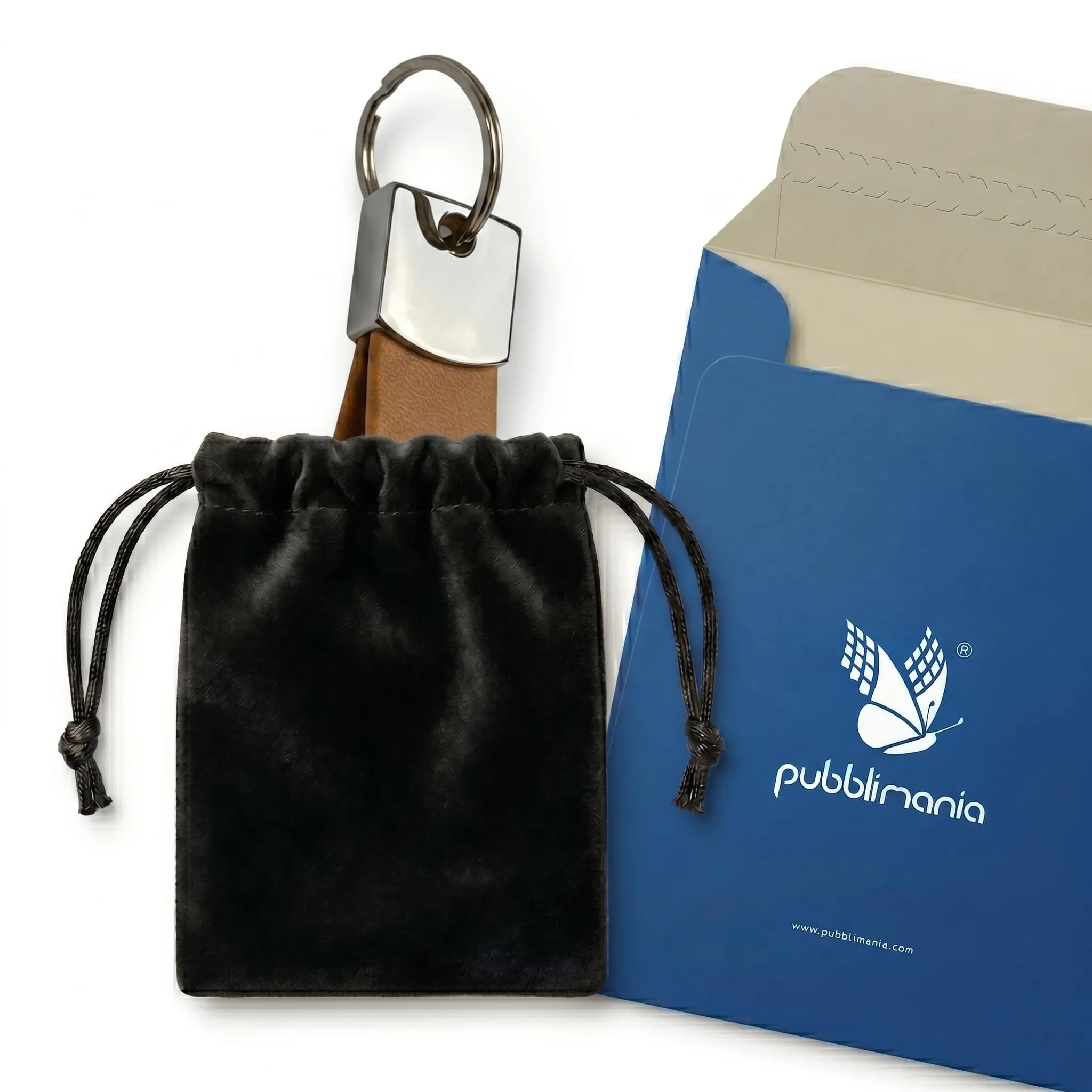 pubblimania Portachiavi in ecopelle Cammello Made in Italy - immagine 5