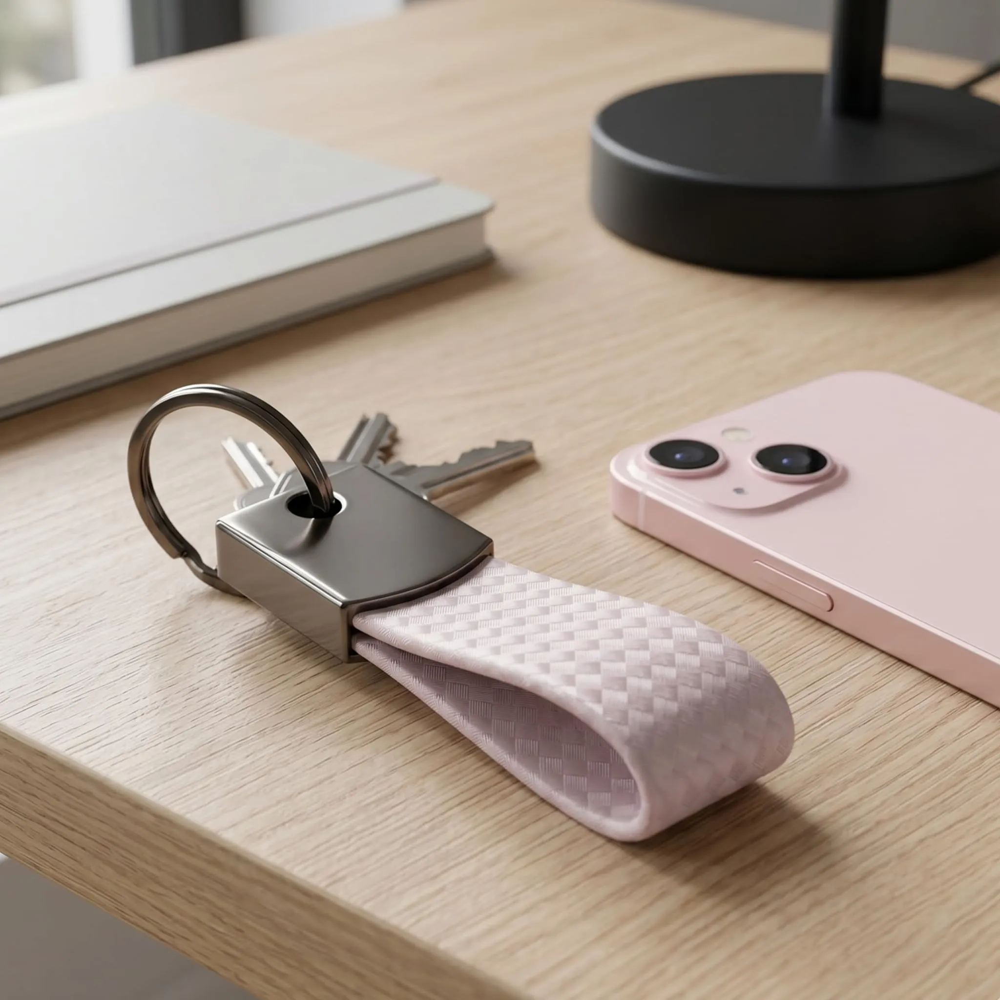 pubblimania Portachiavi in ecopelle Effetto Carbonio Rosa Made in Italy - immagine 3