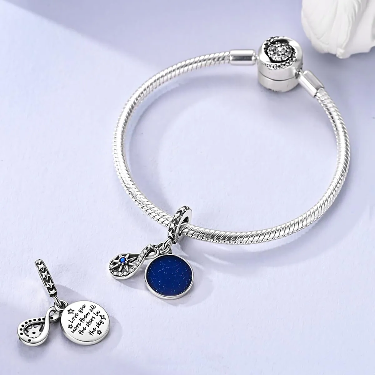 LNQOBU Charm Bead Ciondolo Donna Argento Sterling 925 per Bracciali e Collane - immagine 2