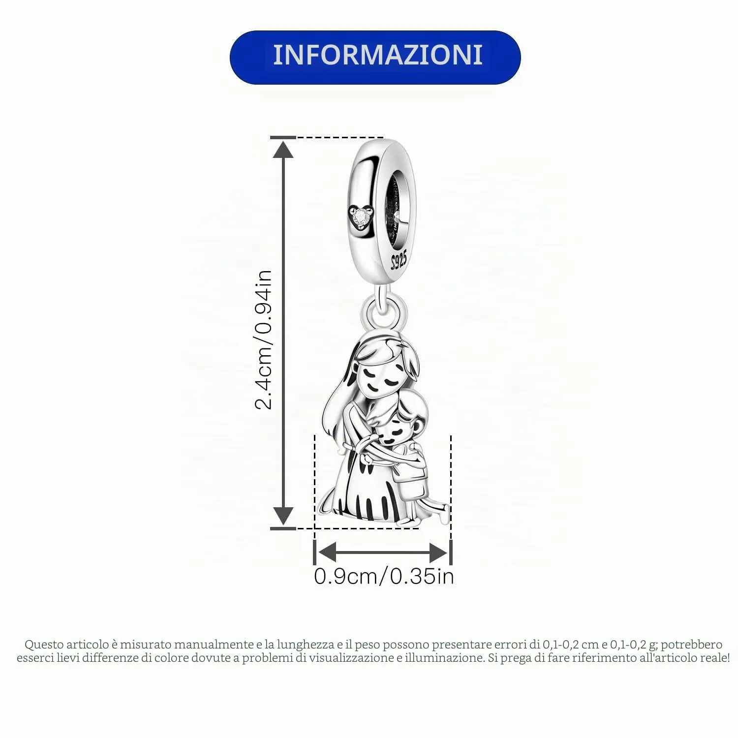 CYCUFF Ciondolo in argento Sterling 925 per braccialetti e collane - immagine 4