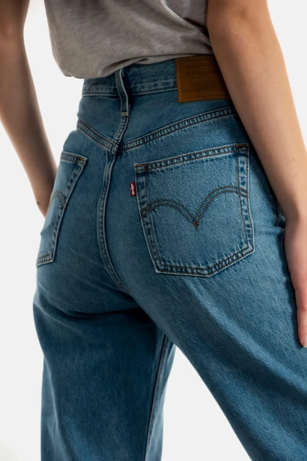 Levi's Ribcage Straight Ankle Jeans, Light Indigo Worn In, 32W / 27L - immagine 3