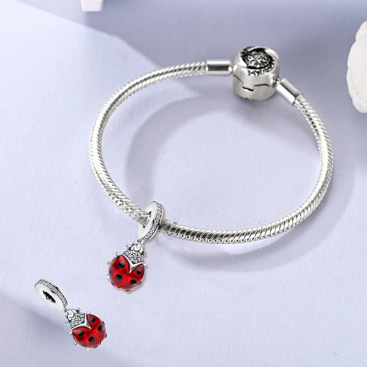 LNQOBU Charm Bead Ciondolo Donna Argento Sterling 925 - immagine 2