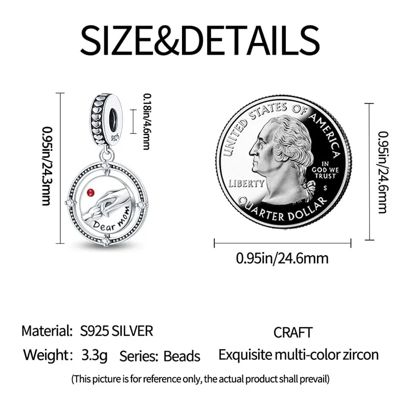 KUNSIR Bead Charm in Argento Sterling 925 con Cubic Zirconia per Braccialetti e Collane Europei - immagine 5