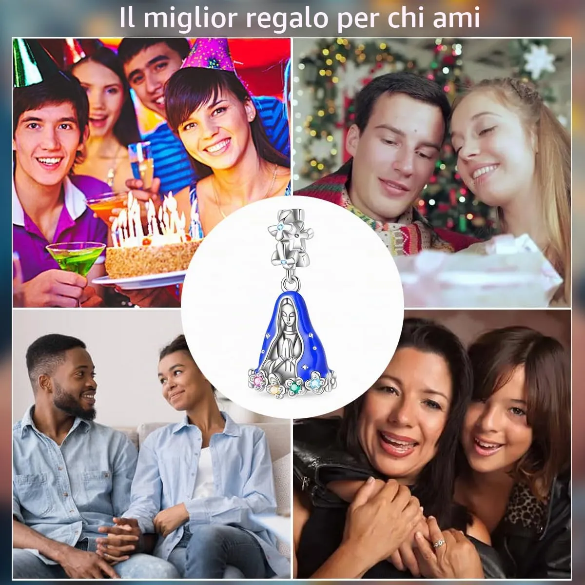 KUNSIR Bead Charm in Argento Sterling 925 con Cubic Zirconia per Braccialetti e Collane Europei - immagine 6