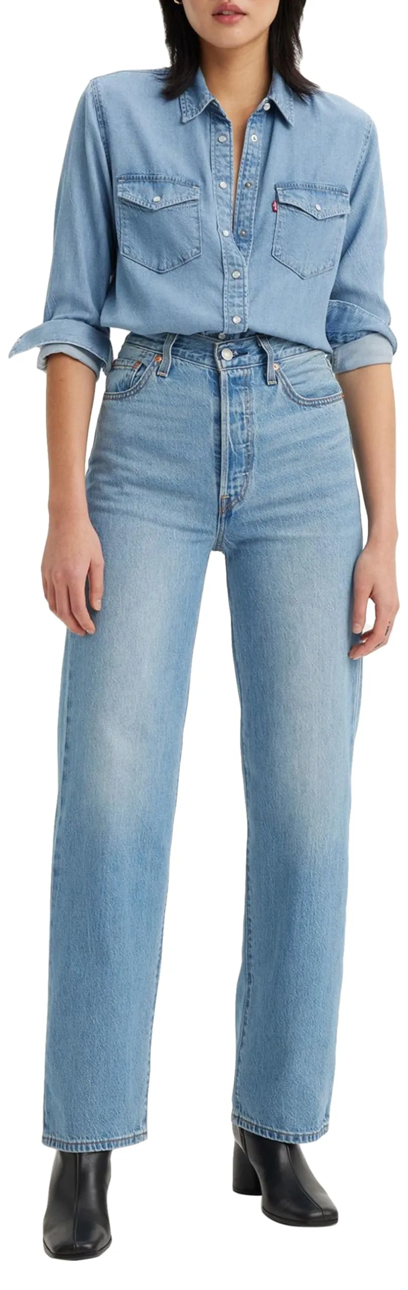 Levi's Ribcage Straight Ankle Jeans, Light Indigo Worn In, 31W / 27L - immagine 1