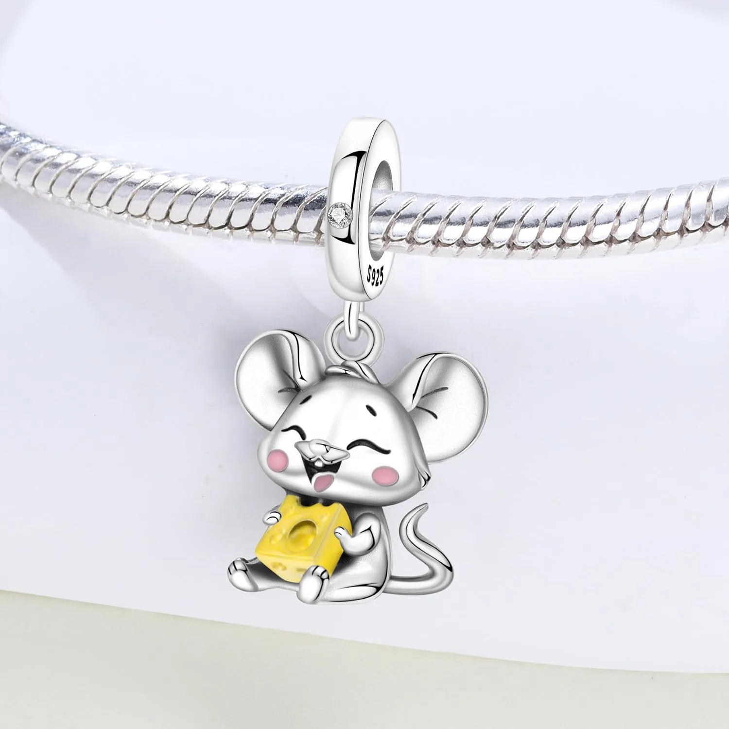 NUJIFFY Ciondolo Topo in Argento Sterling 925 per Bracciale e Collana - immagine 2