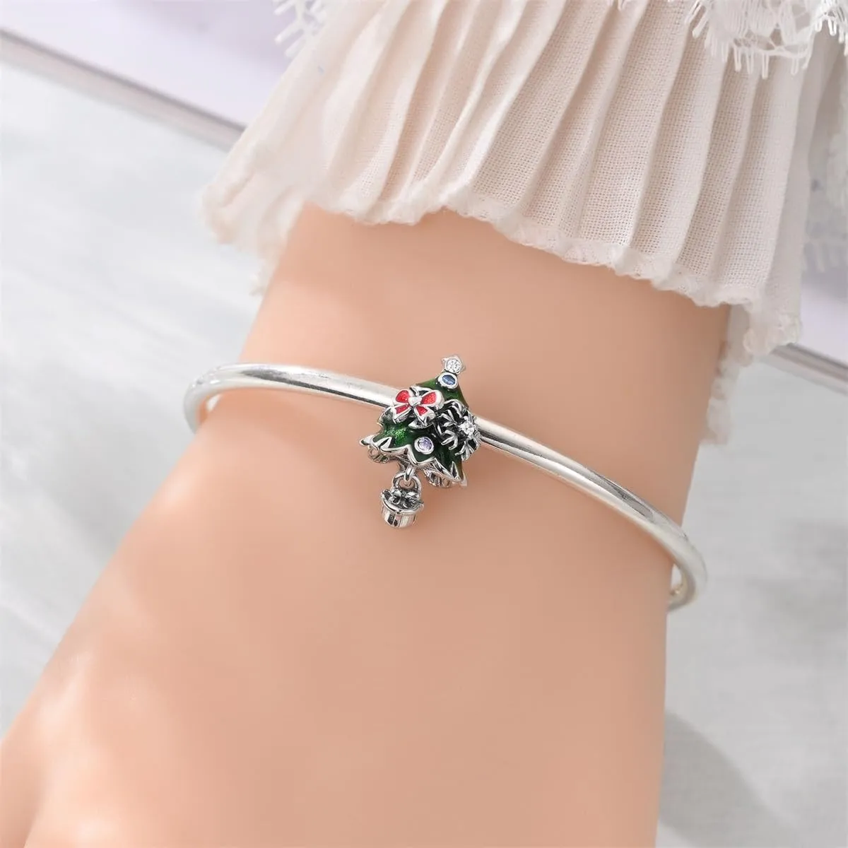KUNSIR Ciondolo in Argento Sterling 925 con Cubic Zirconia per Braccialetti e Collane Europei - immagine 4