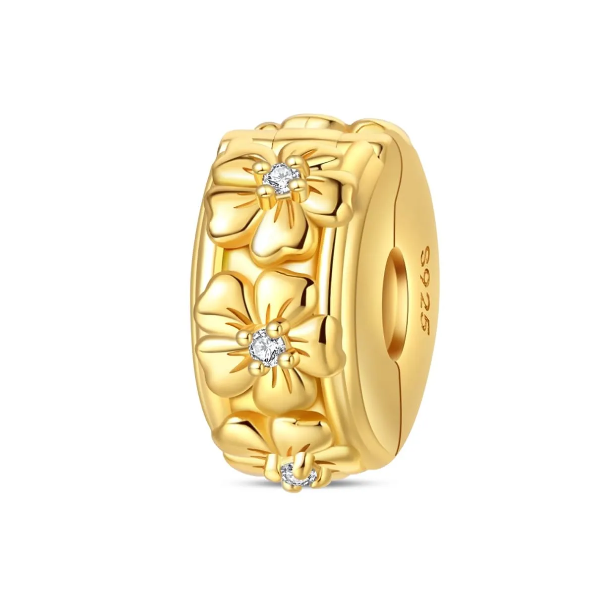 KUNSIR Bead Charm in Argento Sterling 925 con Cubic Zirconia per Braccialetti e Collane Europei - immagine 1