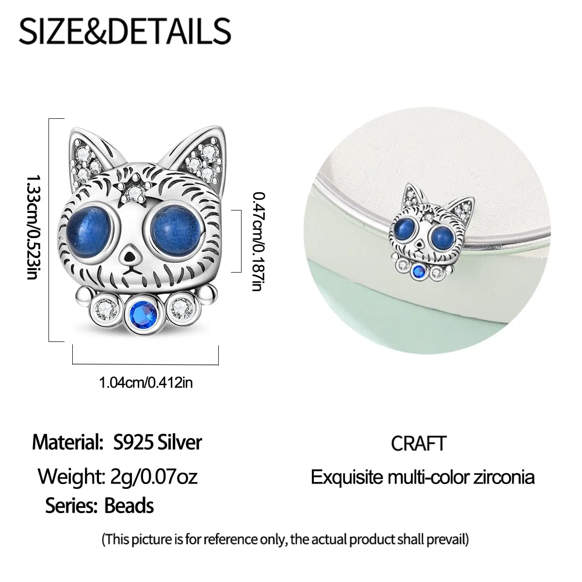 KUNSIR Bead Charm Ciondolo in Argento Sterling 925 con Cubic Zirconia per Braccialetti e Collane Europei - immagine 5