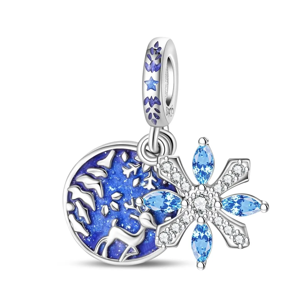 KUNSIR Ciondolo in Argento Sterling 925 con Cubic Zirconia per Braccialetti e Collane Europei - immagine 1