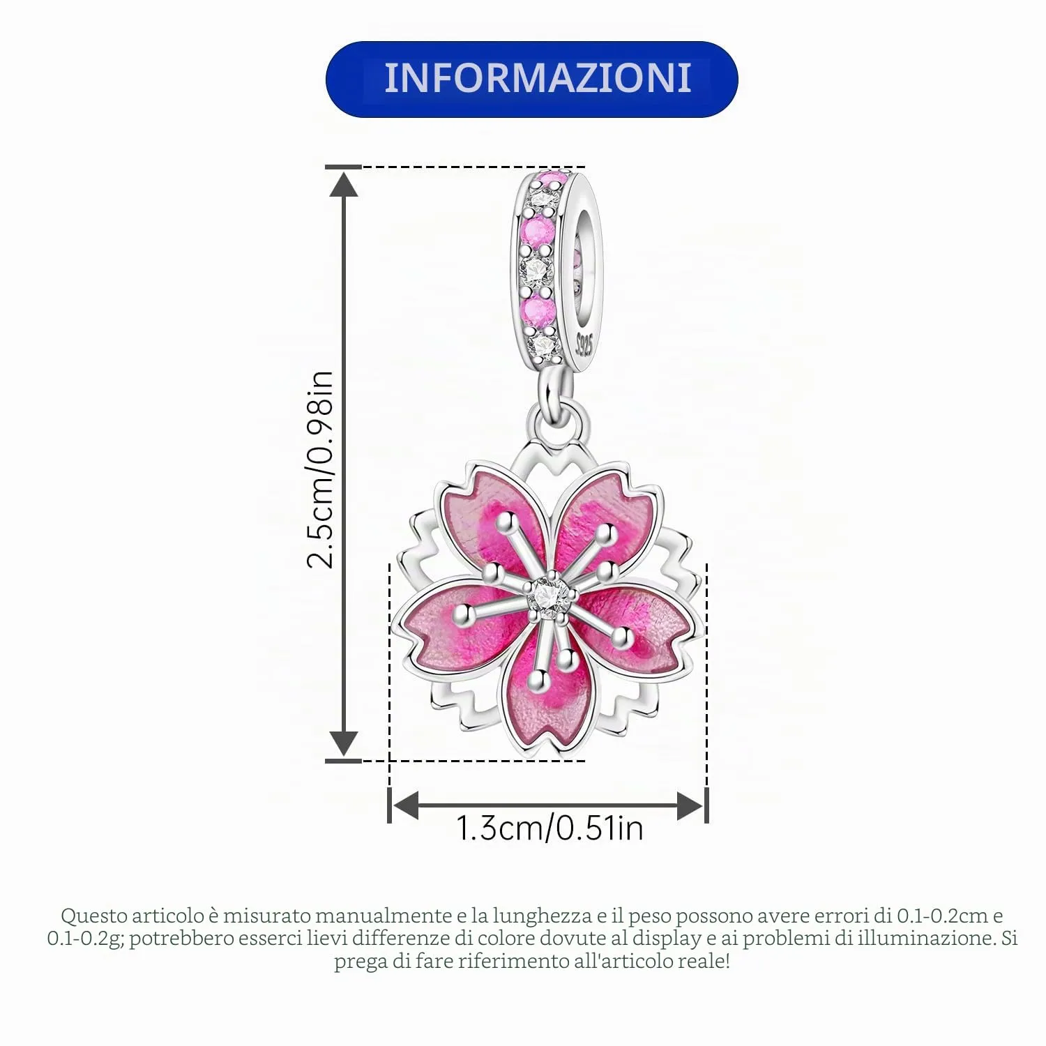 CYCUFF Ciondoli in Argento Sterling 925 per braccialetti e collane con charm - immagine 5