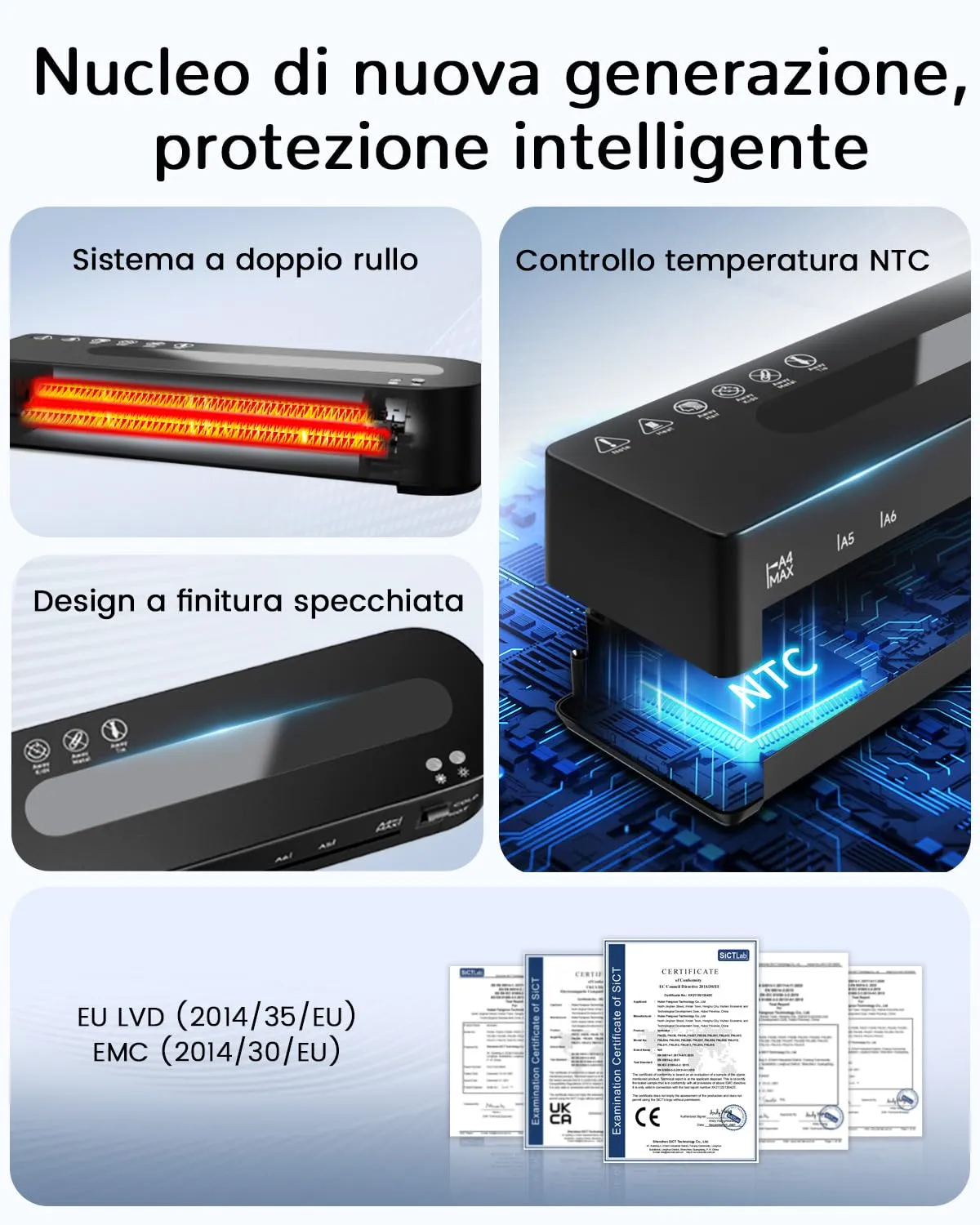 MAXDONE Plastificatrice A4 Caldo/Freddo con 10 Fogli - immagine 2