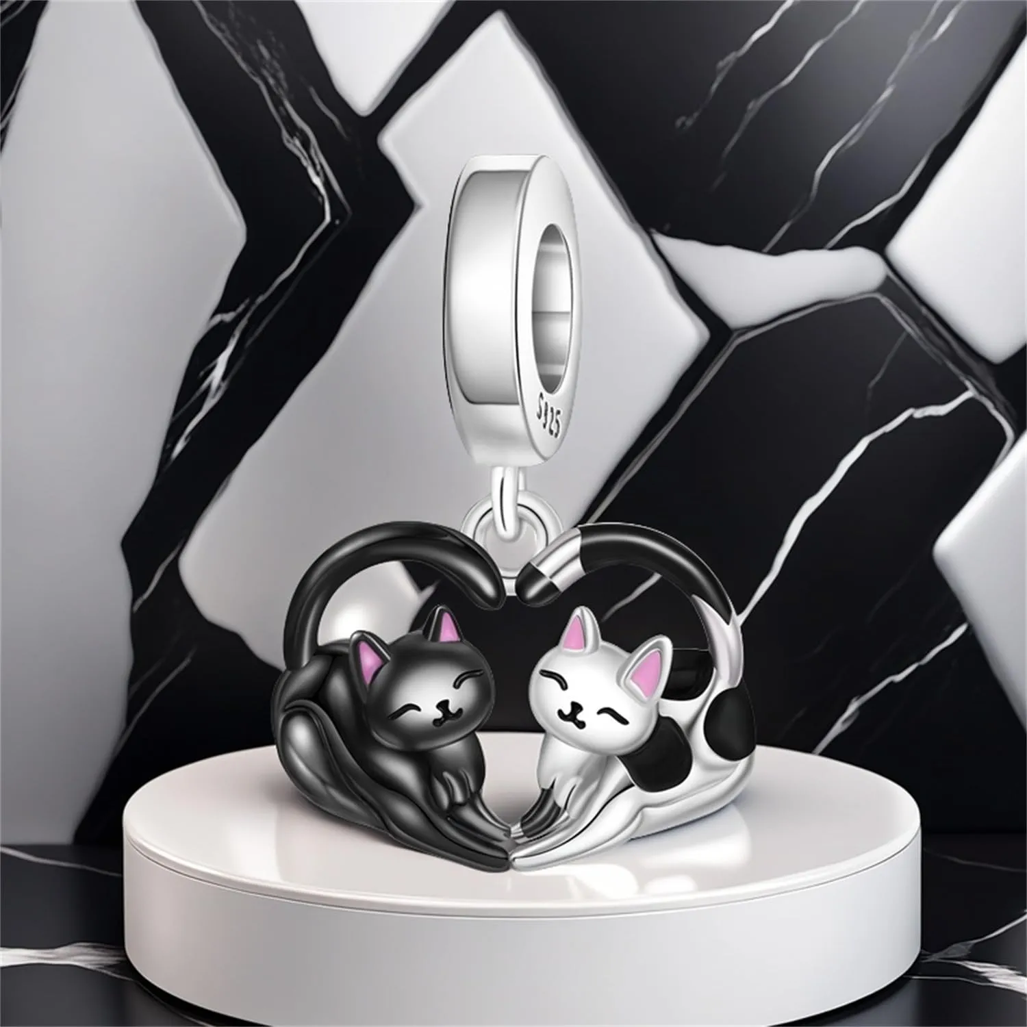 NUJIFFY Ciondoli Gatto Bead Charms in Argento Sterling 925 per Bracciale - immagine 6