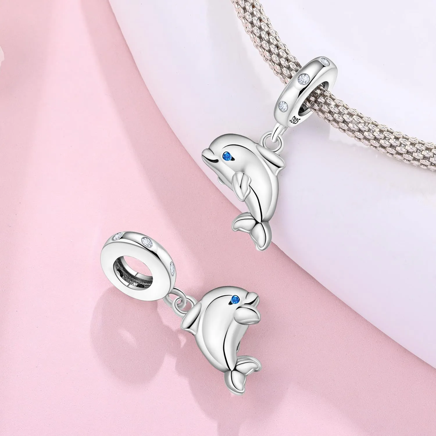 NUJIFFY Ciondolo Delfino in Argento Sterling 925 per Bracciali e Collane - immagine 2