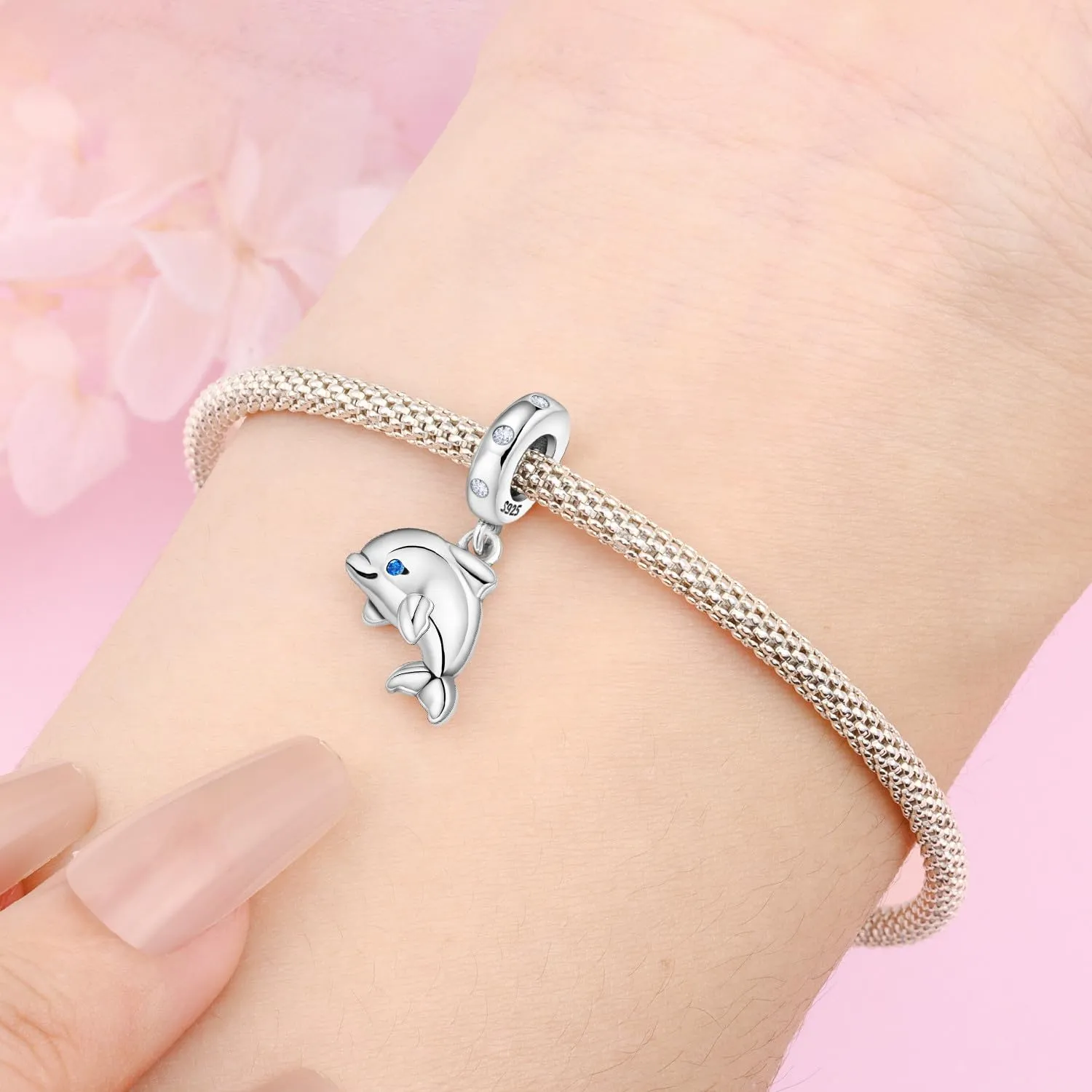 NUJIFFY Ciondolo Delfino in Argento Sterling 925 per Bracciali e Collane - immagine 3