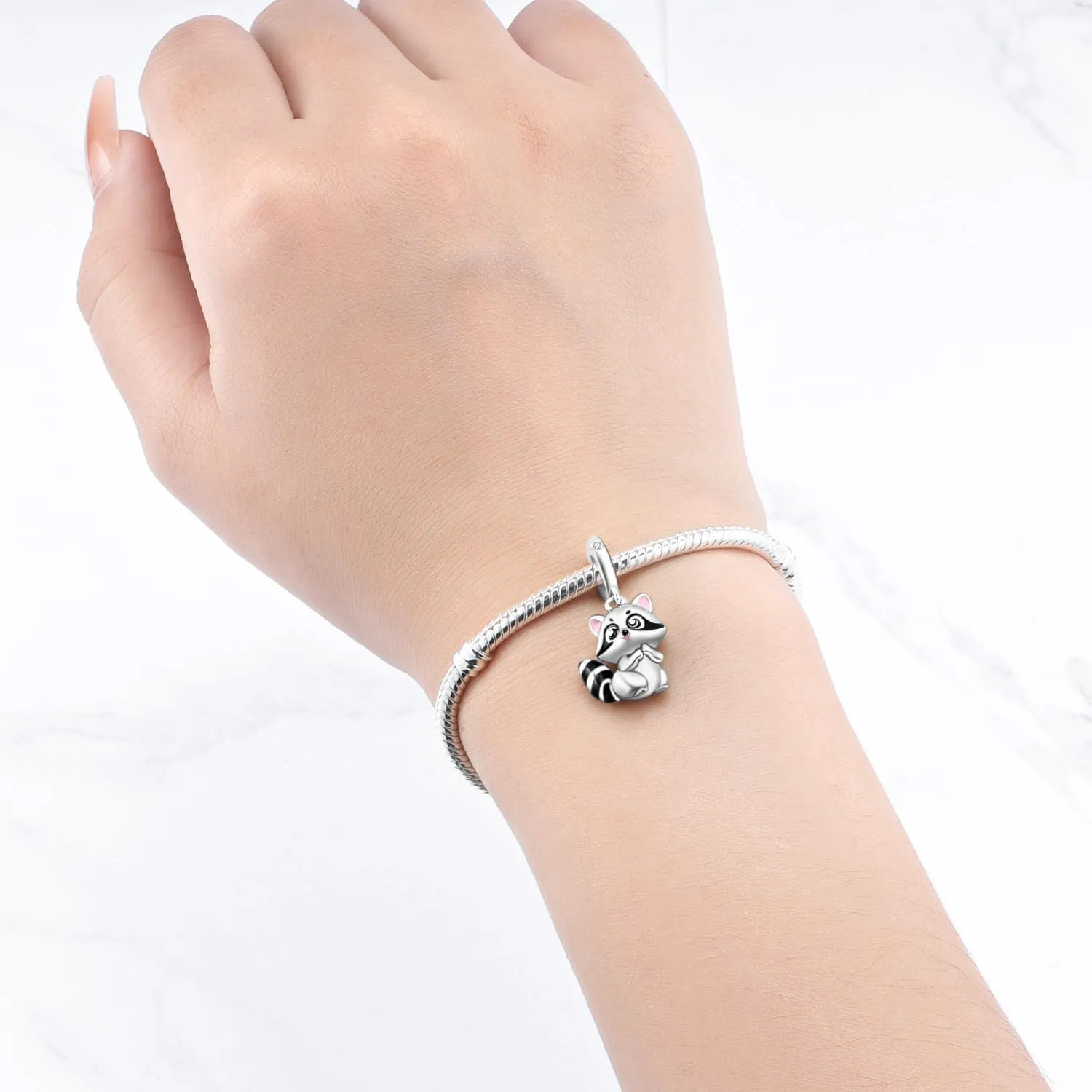 NUJIFFY Ciondole Procione in Argento Sterling 925 per Bracciale e Collana - immagine 3