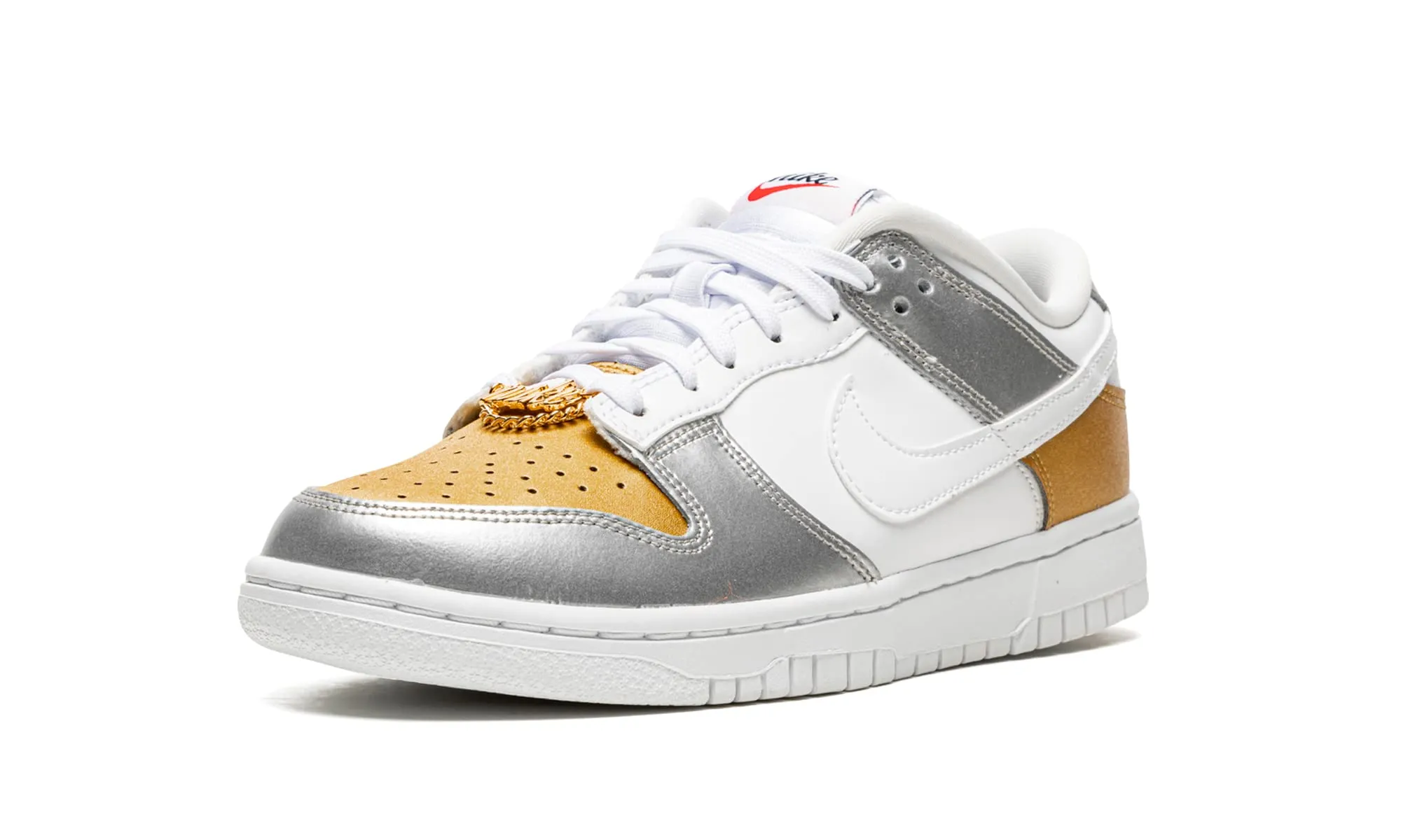 Nike W Dunk Low Oro Bianco Argento University Red 38 EU - immagine 4