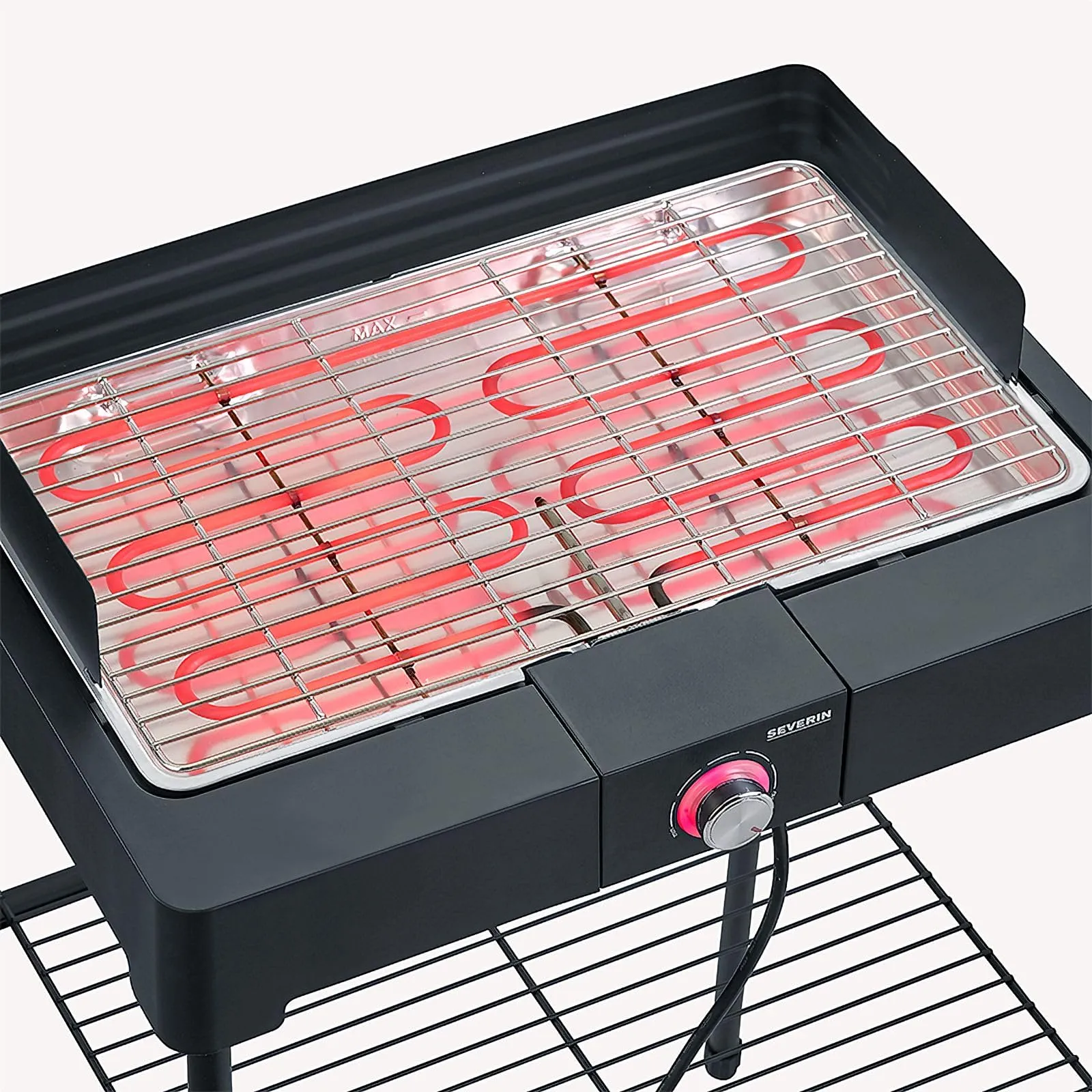 Severin Barbecue Elettrico da Balcone con Supporto e Griglia Inox, 2200W, 8566 - immagine 2