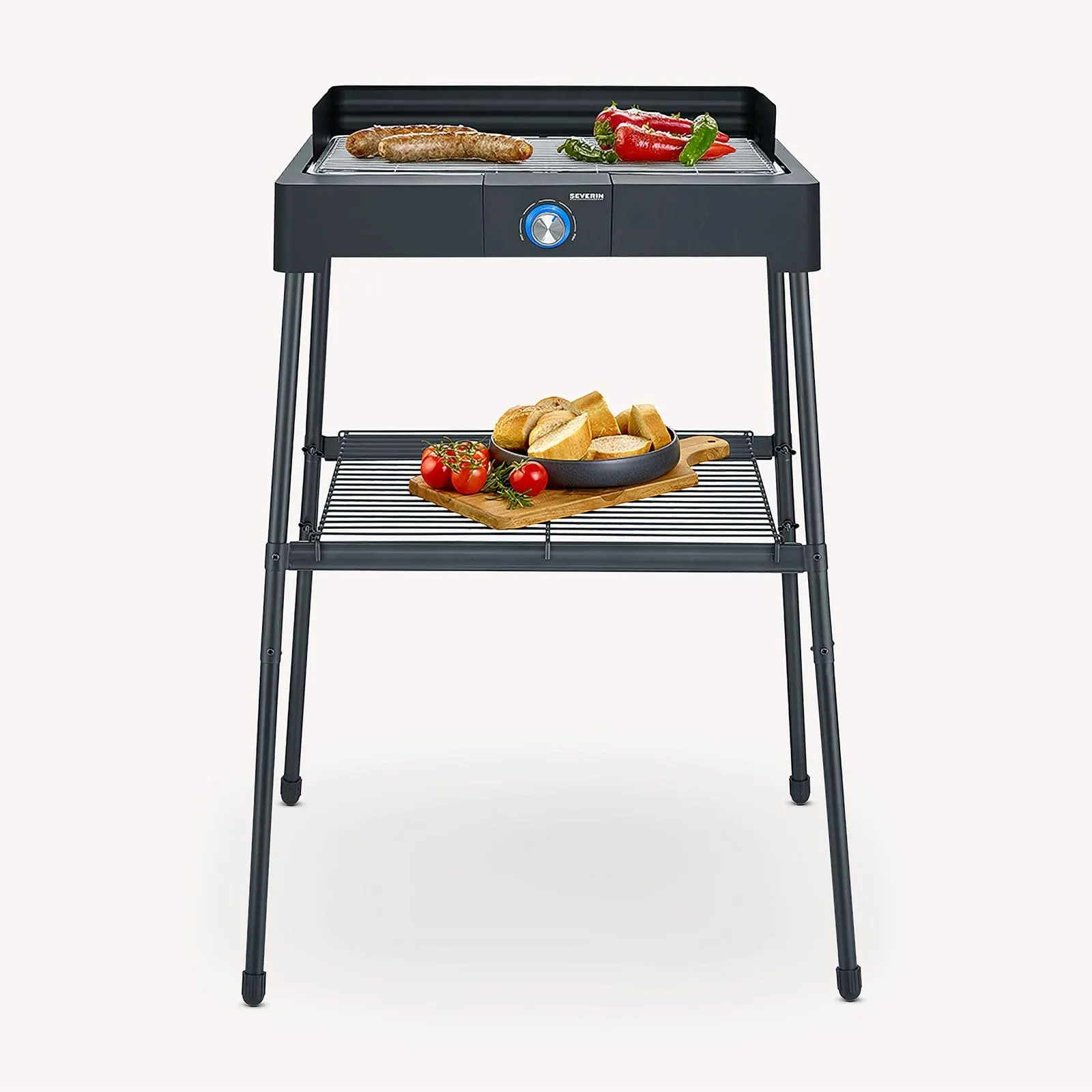 Severin Barbecue Elettrico da Balcone con Supporto e Griglia Inox, 2200W, 8566 - immagine 8