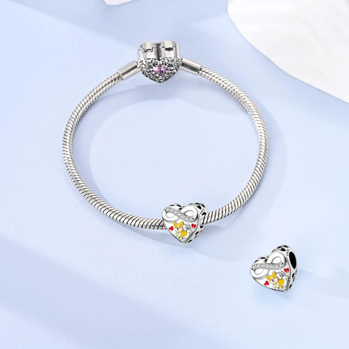 LNQOBU Charm Madre e Figlia Mum Sister in Argento 925 con Zirconi 5A per Braccialetti Pandora - immagine 2