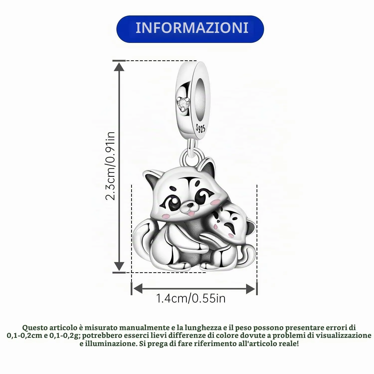 NUJIFFY Ciondoli Animali in Argento Sterling 925 per Donna - immagine 5