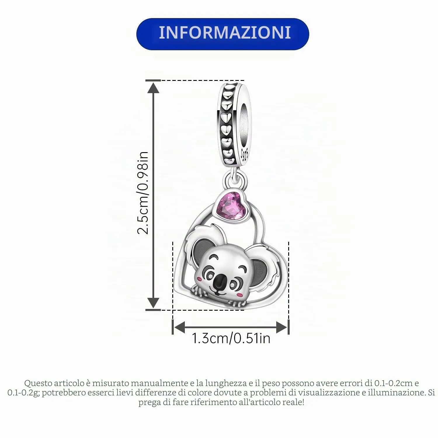 NUJIFFY Ciondoli Animali in Argento Sterling 925 per Donna - immagine 5