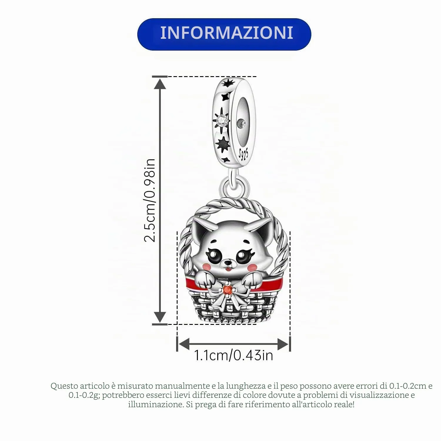NUJIFFY Ciondoli Animali in Argento Sterling 925 per Donna - immagine 4