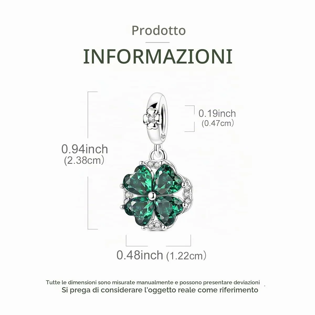 LNQOBU Charm Bead Ciondolo Donna Argento Sterling 925 per Bracciali e Collane - immagine 5