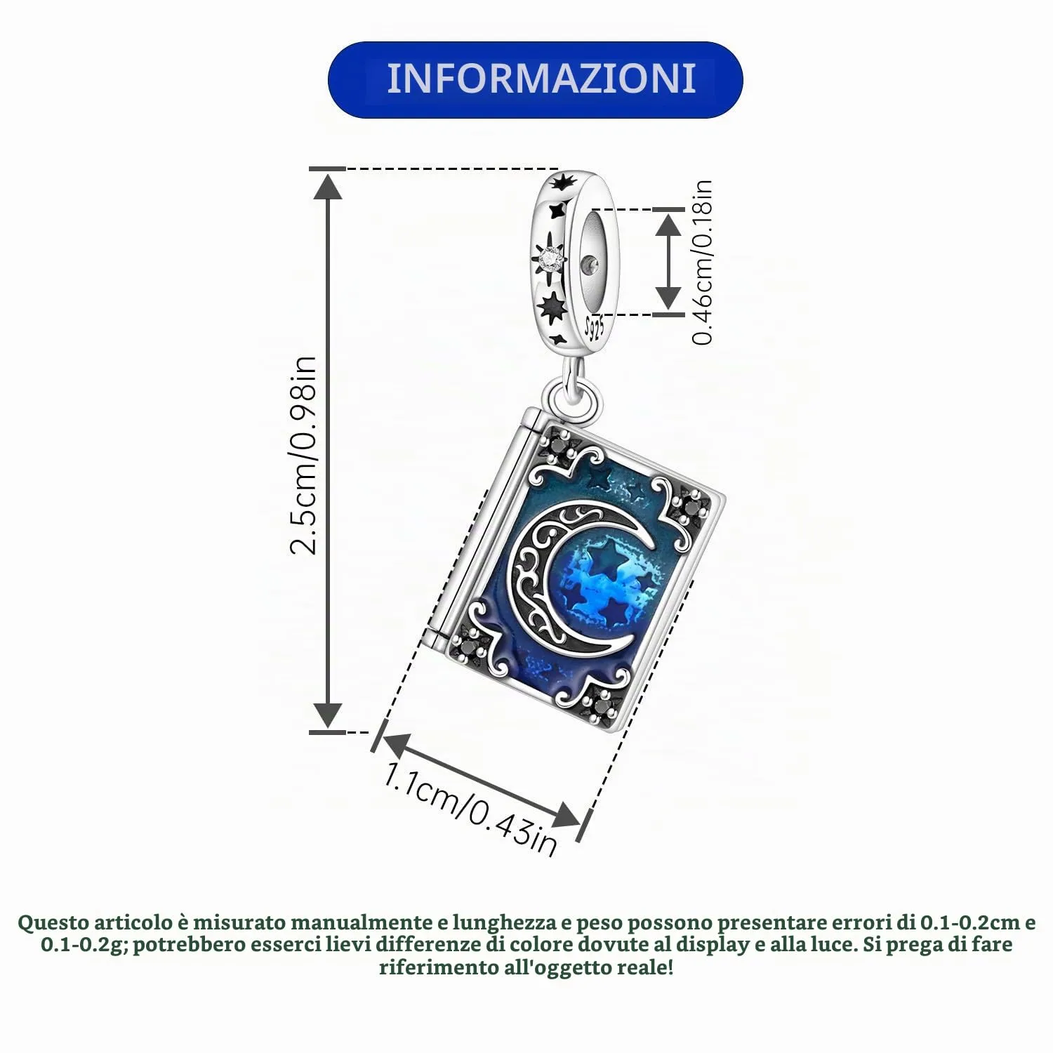 CYCUFF Ciondolo in Argento Sterling 925 per braccialetti e collane - immagine 5