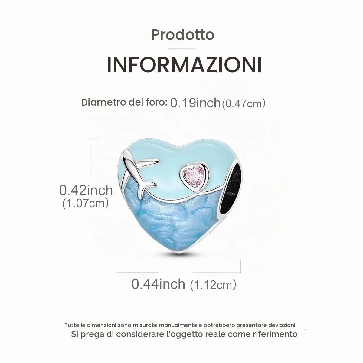 LNQOBU Charm Bead Ciondolo Donna in Argento Sterling 925 per Bracciali e Collane - immagine 4