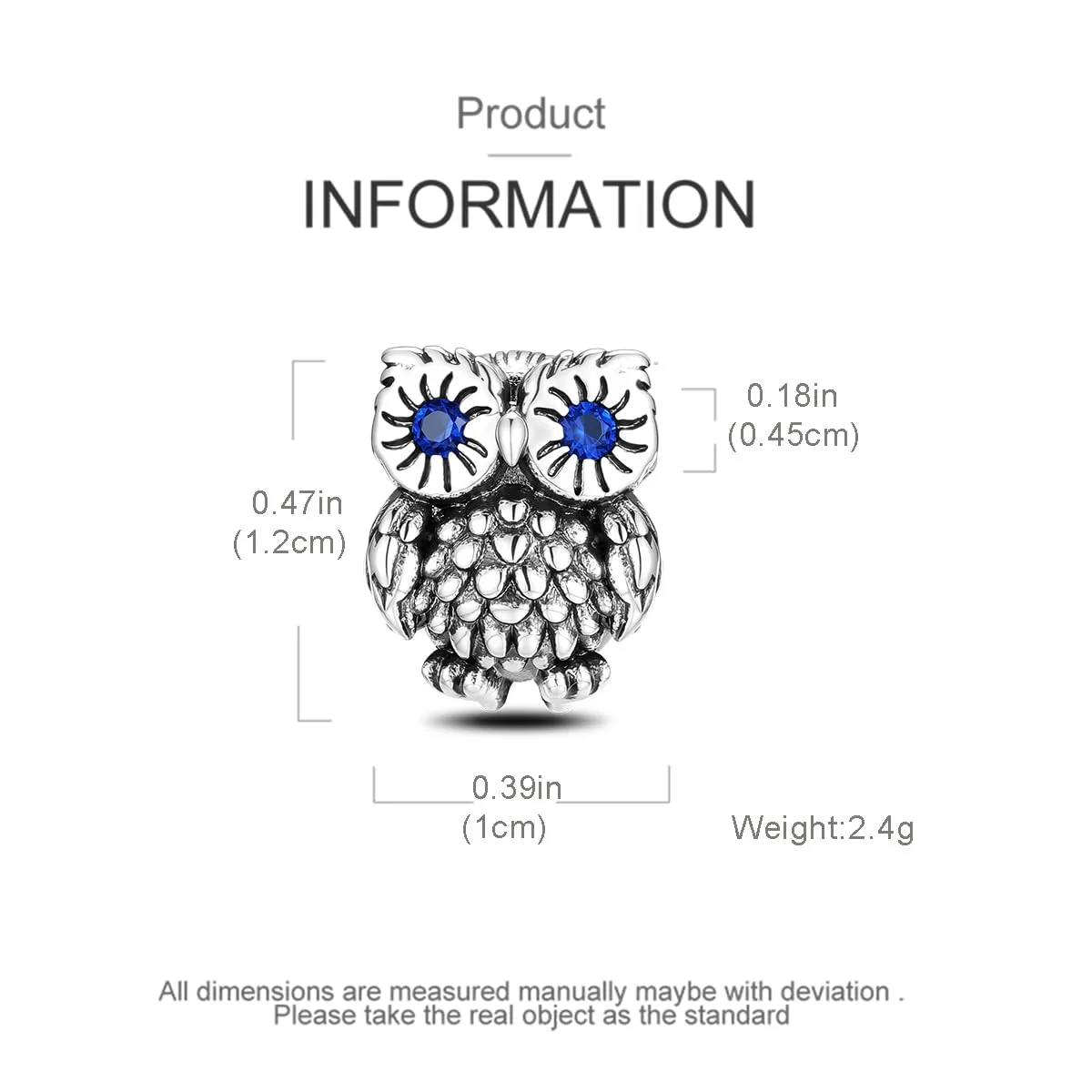 LNQOBU Ciondolo in Argento Sterling 925 con Zircone 5A per Bracciali e Collane Europei da Donna - immagine 3