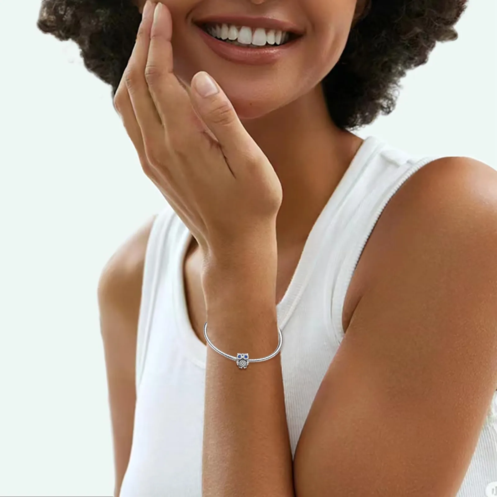 LNQOBU Ciondolo in Argento Sterling 925 con Zircone 5A per Bracciali e Collane Europei da Donna - immagine 4