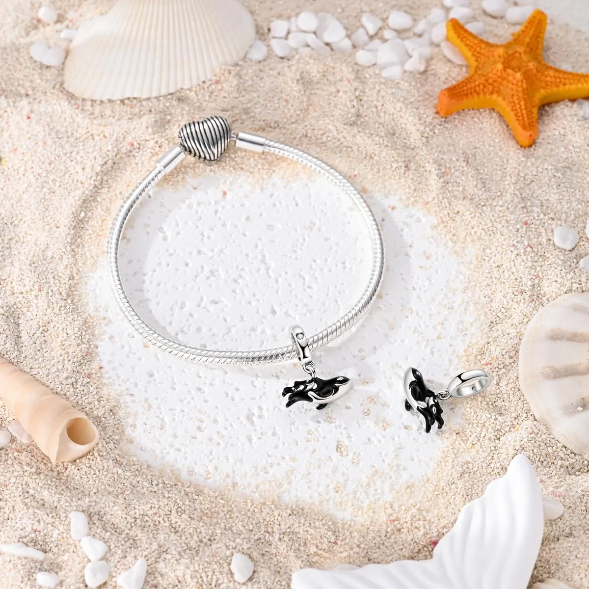 LNQOBU Ciondolo in Argento Sterling 925 con Zirconi 5A per Bracciali e Collane Europei da Donna - immagine 2