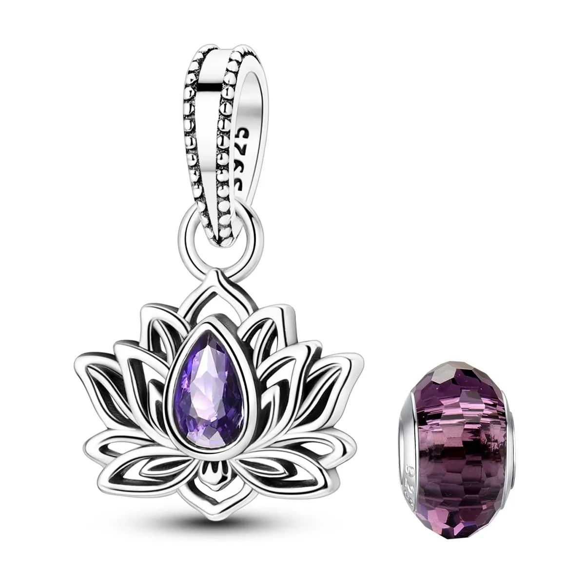 LNQOBU Ciondolo in Argento Sterling 925 con Zircone 5A per Bracciali e Collane Europei da Donna - immagine 1