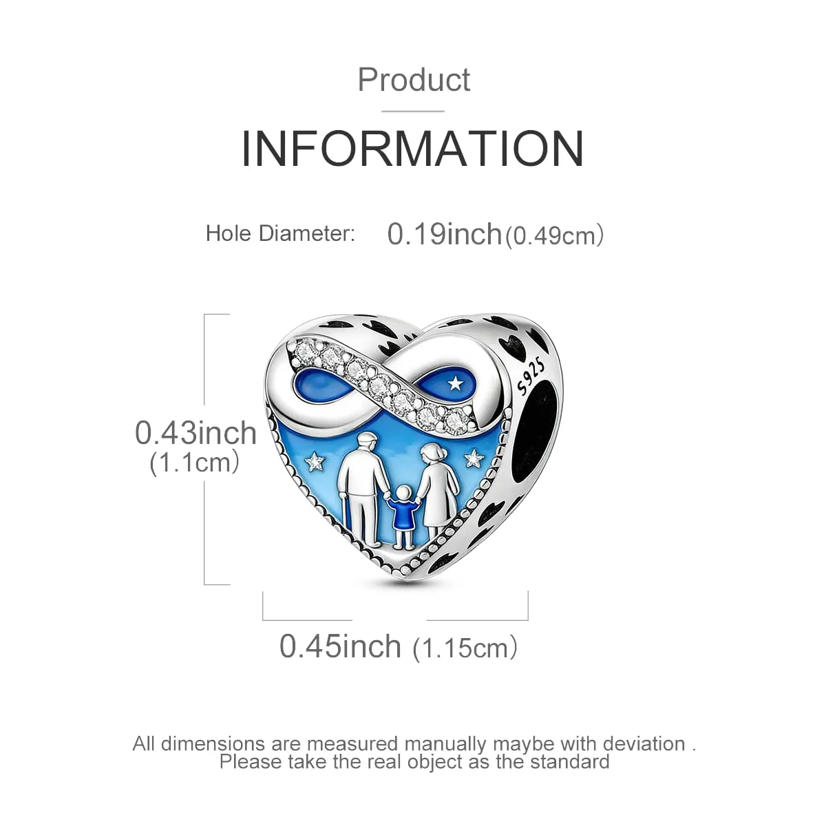 LNQOBU Charm Madre e Figlia Mum Sister in Argento 925 con Zirconi 5A per Braccialetti Pandora - immagine 5